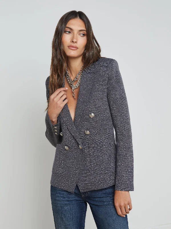 women's coats for statement-making outfitsKenzie Metallic Knit Blazer - Dark Shadow