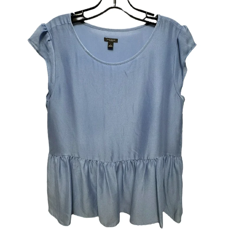 women's tops with bell sleevesTop Short Sleeve By Ann Taylor In Blue, Size: S