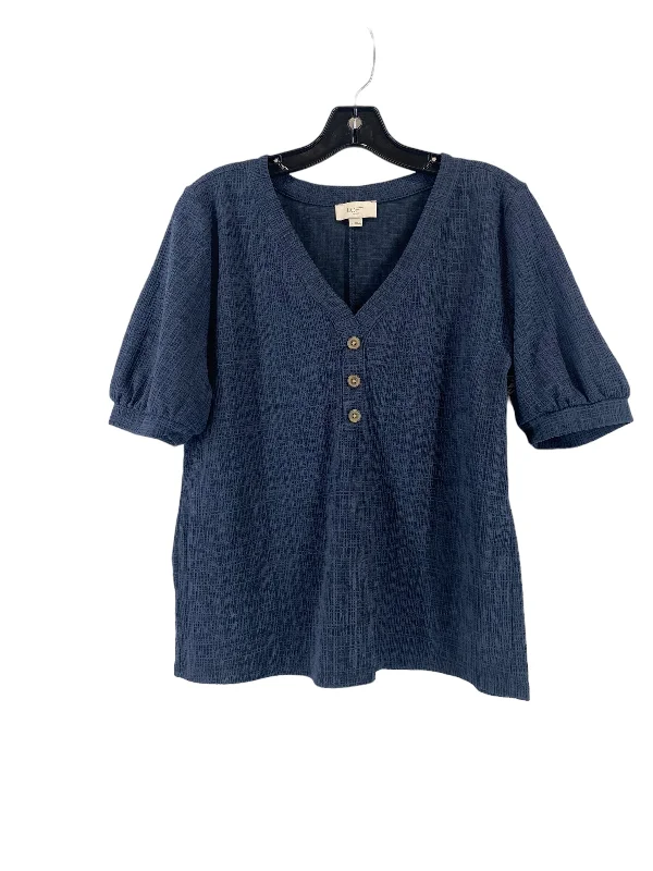 women's tops for those who want to stay updated with the latest fashion trendsTop Short Sleeve By Loft In Navy, Size: M