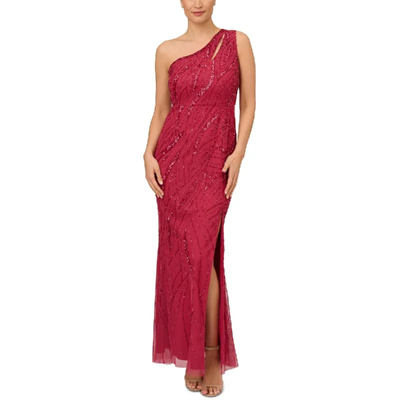 Chiffon DressAdrianna Papell Womens Embellished Mesh Evening Dress