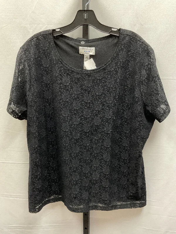 women's tops for those who want to create outfits that are both unique and memorableTop Short Sleeve By Covington In Black, Size: 2x