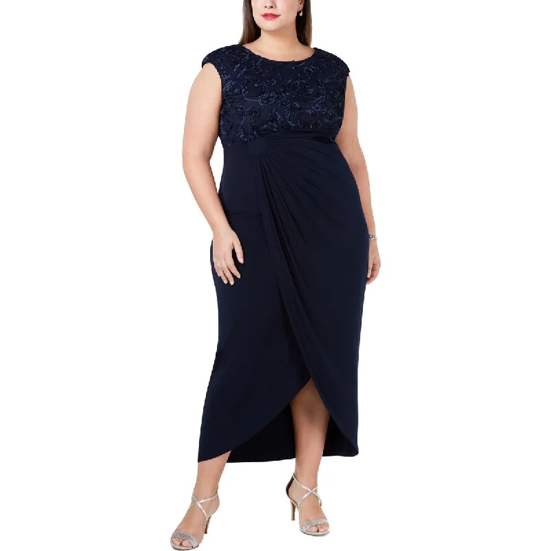 women's made-to-order dressesConnected Apparel Womens Plus Faux Wrap Soutache Evening Dress