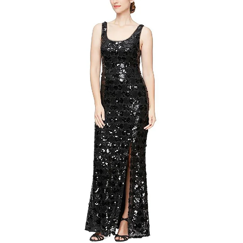 women's short-sleeved dressesAlex & Eve Womens Sequined Formal Evening Dress