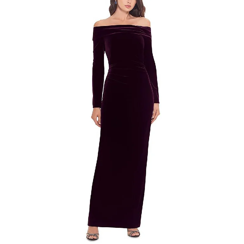 Organza DressX by Xscape Womens Full Length Off-The-Shoulder Evening Dress