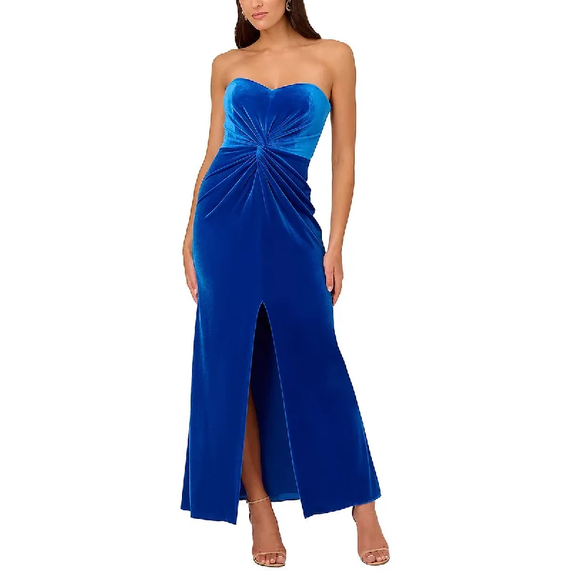 women's casual dressesLiv Foster Womens Velvet Strapless Evening Dress