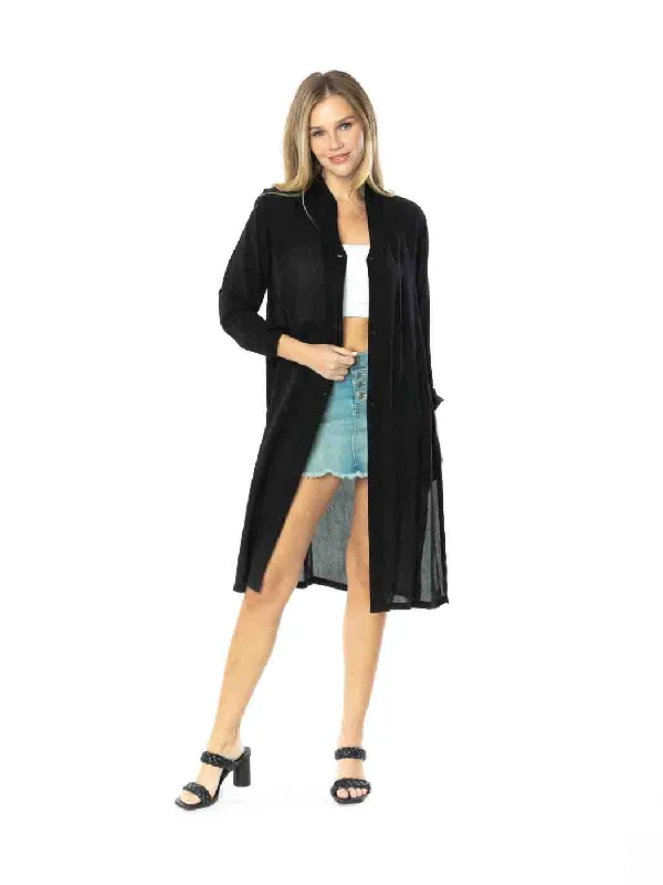 women's coats with floral printsTianello Sueded CUPRO™   Long "SELENA"  Duster Jacket