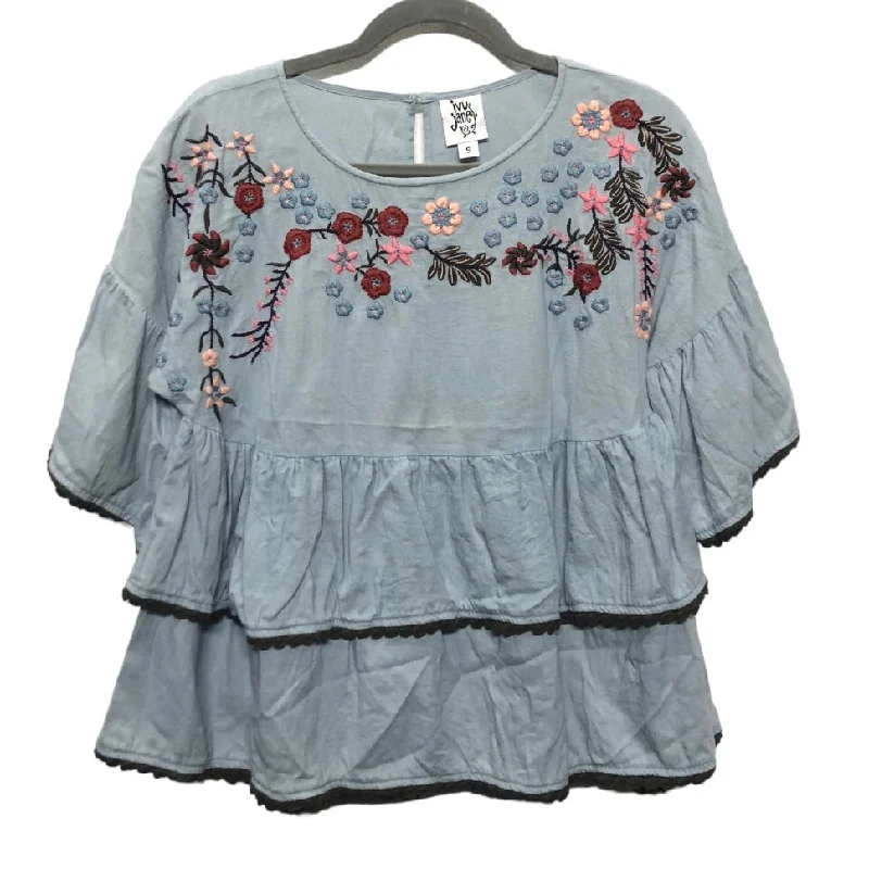 women's tops for maximalist fashion loversTunic Short Sleeve By Ivy Jane In Blue, Size: S