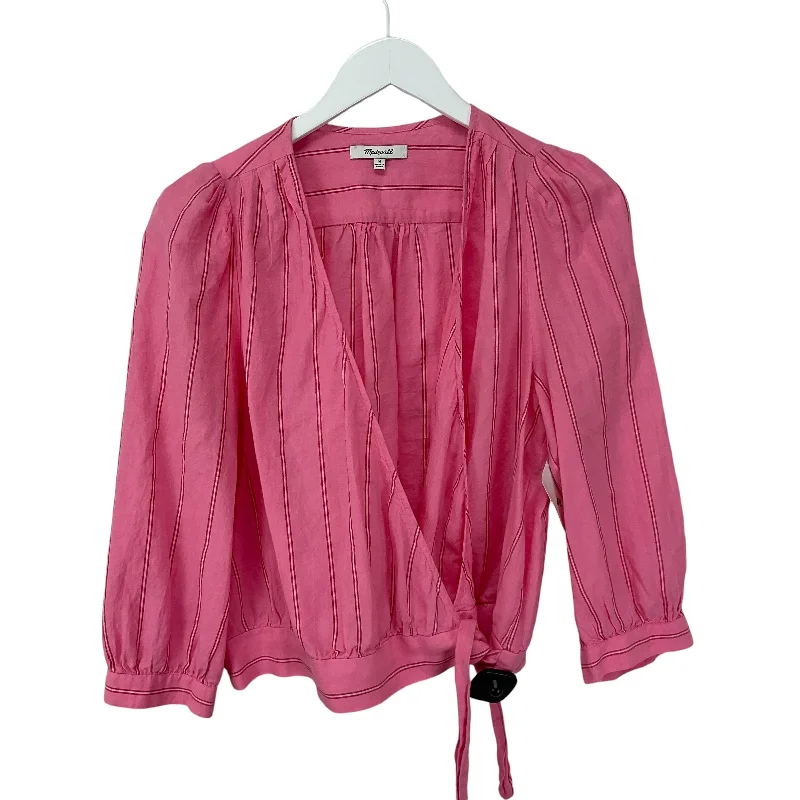 women's tops for gala dinnersTop Long Sleeve By Madewell In Pink, Size: M