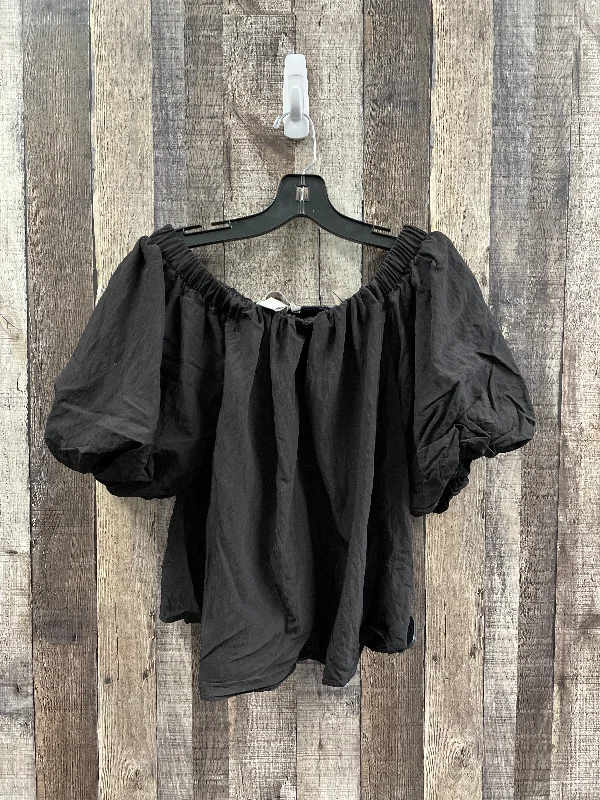 women's tops for minimalist aestheticsTop Short Sleeve By H&m In Black, Size: Xs