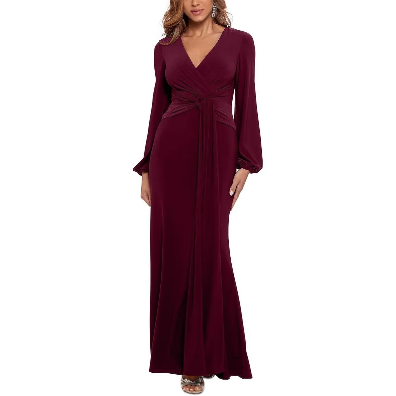 women's casual Friday dressesBetsy & Adam Womens Matte Jersey V-Neck Evening Dress