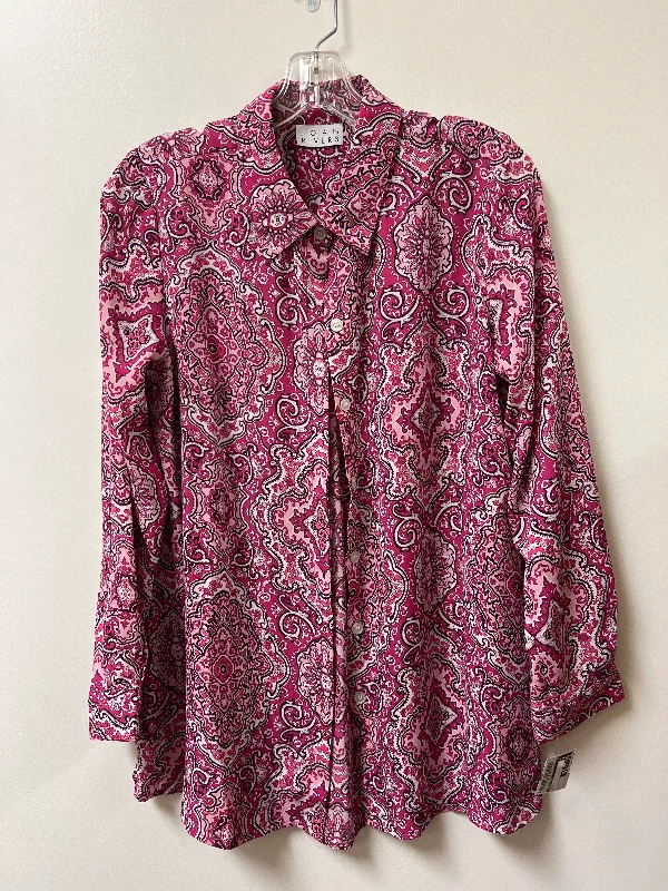 camisoles for womenTop Long Sleeve By Joan Rivers In Pink, Size: S