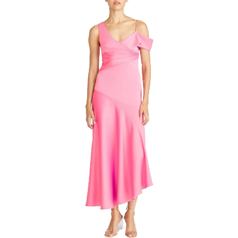 Tea-Length DressML Monique Lhuillier Womens Pleated Tea Length Evening Dress