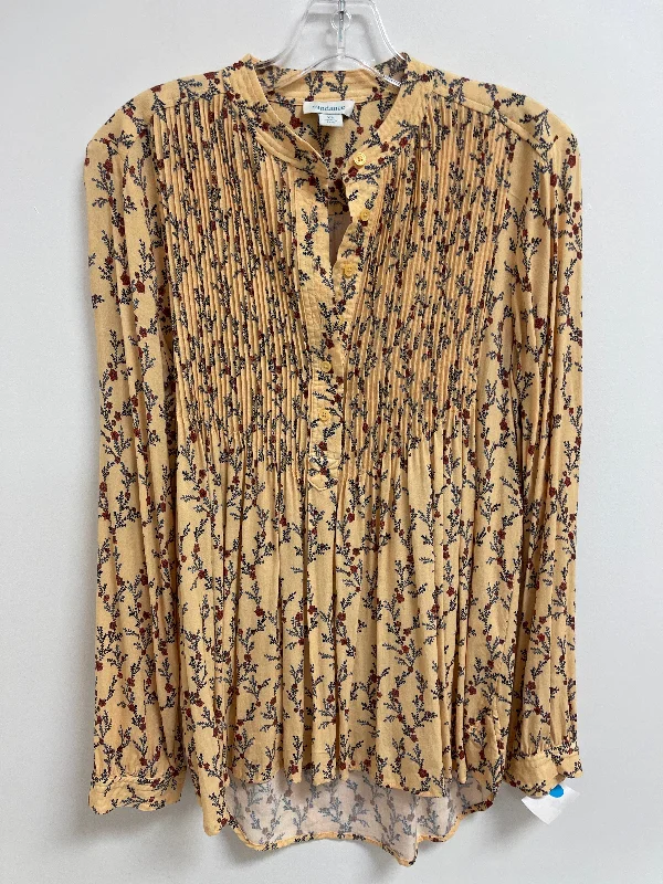 chic women's tops for everyday wearTop Long Sleeve By Sigrid Olsen In Gold, Size: S