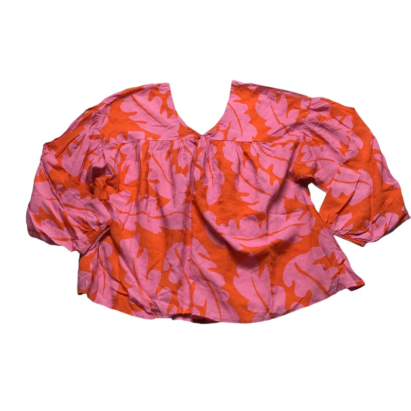 women's tops for relaxed weekendsTop Long Sleeve By Clothes Mentor In Orange & Pink, Size: S