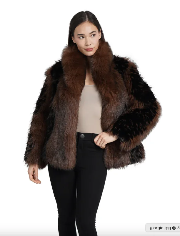 women's coats for fashion-conscious professionalsEstella Faux Fur Coat - Brown