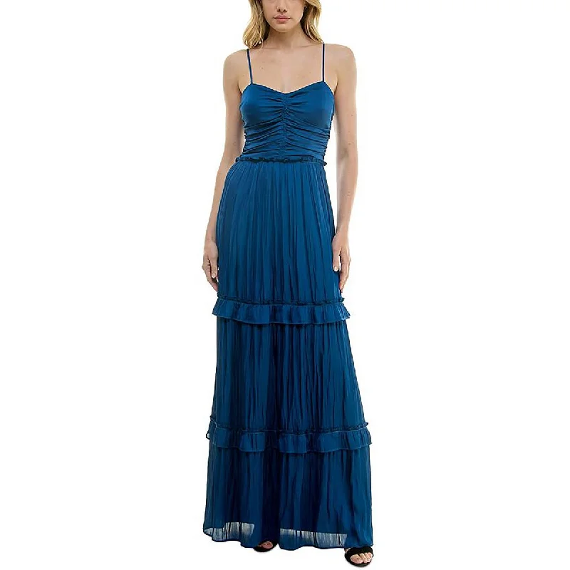 women's high-low dressesCrystal Doll Womens Ruched Tiered Evening Dress