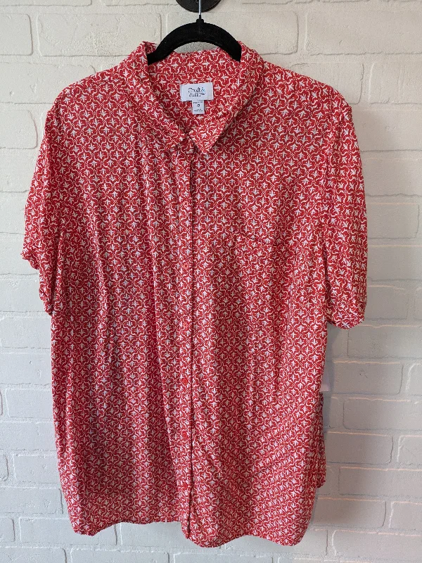 women's tops for those who want to add a bit of flair and personality to their looksTop Short Sleeve By Croft And Barrow In Red & White, Size: 2x