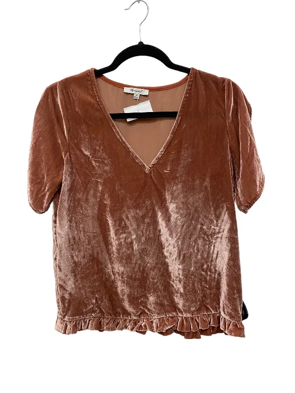 women's tops that offer a perfect blend of style, comfort, and affordabilityTop Short Sleeve By Madewell In Orange, Size: Xs