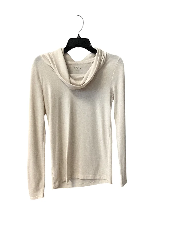 women's tops with cinched waistsTop Long Sleeve Basic By Loft In Cream, Size: Xs