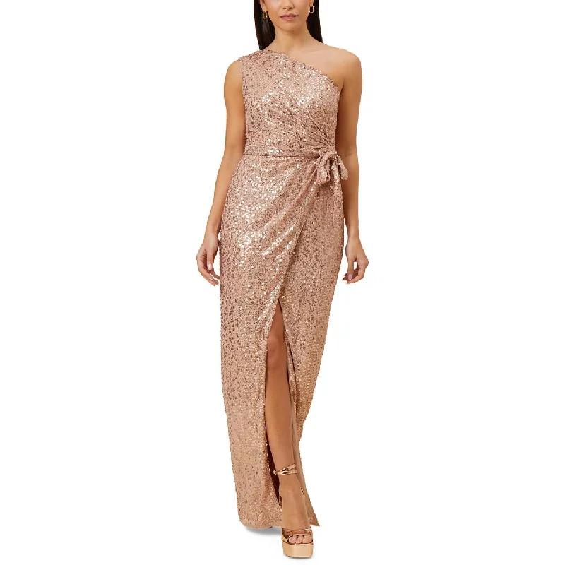 Ribbon DressAidan by Aidan Mattox Womens Sequined Long Evening Dress