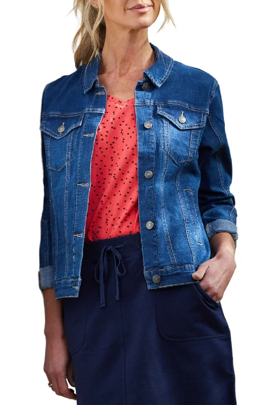 women's coats for those who love to experiment with fashionCOLLARED DENIM JACKET - 37882T