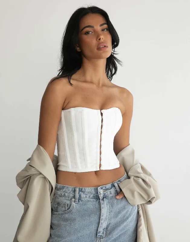 women's tops for those who want to elevate their everyday wear with chic and elegant piecesPassion Corset Top (White)