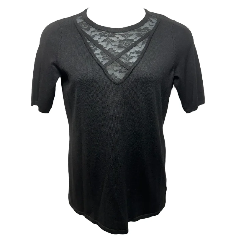 women's tops for those who love to experiment with fashionElbow Sleeve Lace Cross Pullover By Torrid In Black, Size: M