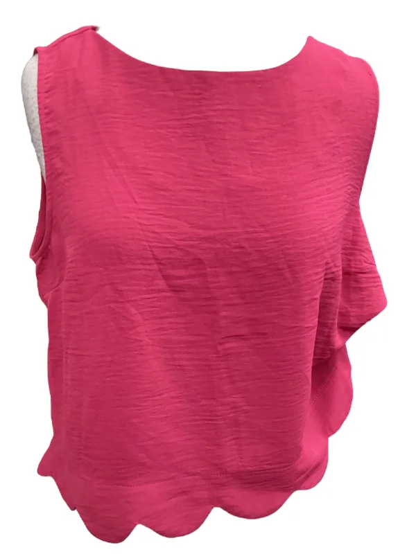 trendy women's topsTop Short Sleeve By Monteau In Pink, Size: Xl