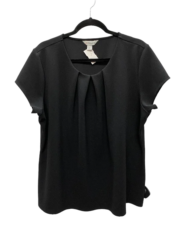 women's tops with flutter sleevesTop Short Sleeve By Liz Claiborne In Black, Size: Xxl