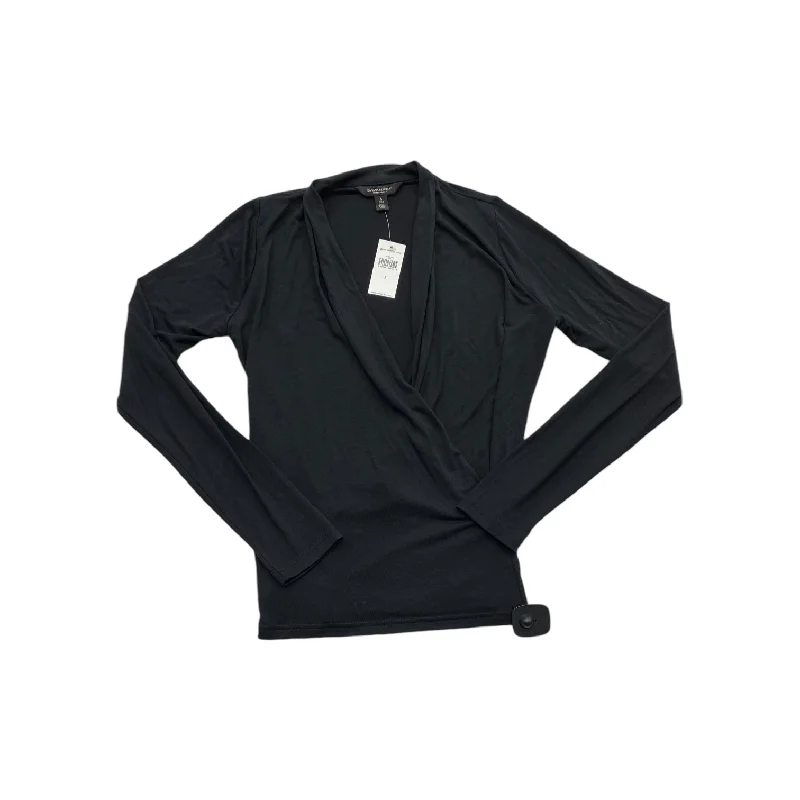 women's tops with ruffled hemsTop Long Sleeve By Banana Republic In Black, Size: S