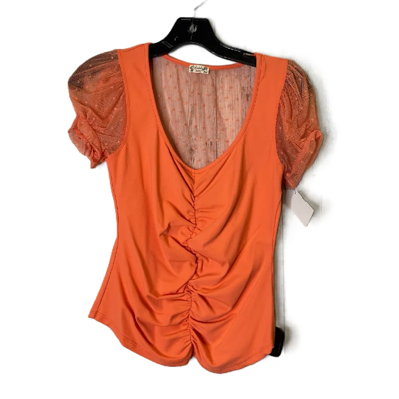 women's tops for glamorous eveningsTop Short Sleeve By Free People In Orange, Size: S