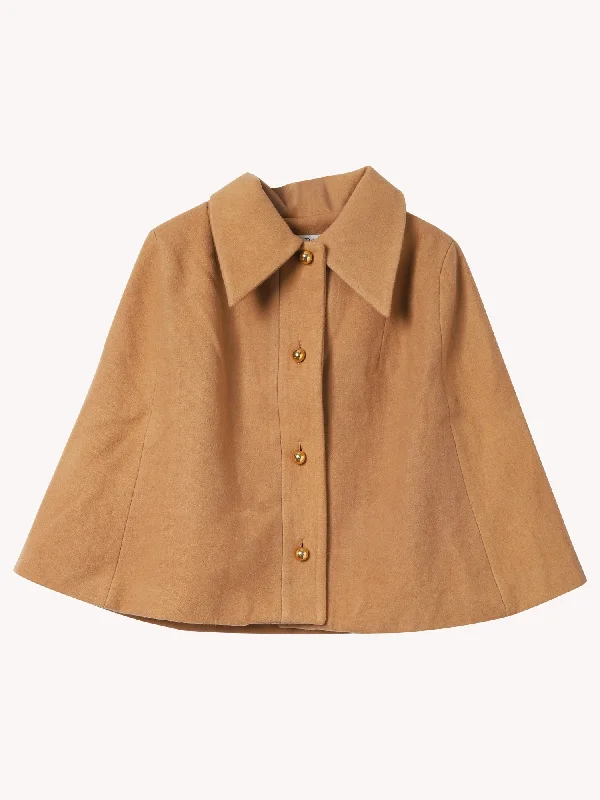 luxury women's coatsKENSINGTON CAMEL MIRAGE CAPE