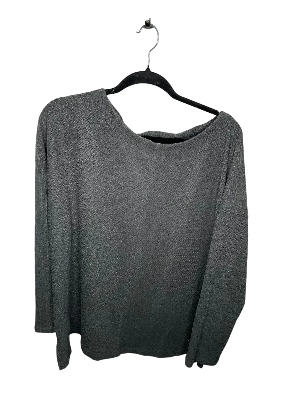 women's tops for those who want to stay warm and stylish during colder weatherTop Long Sleeve By Ava & Viv In Grey, Size: 2x