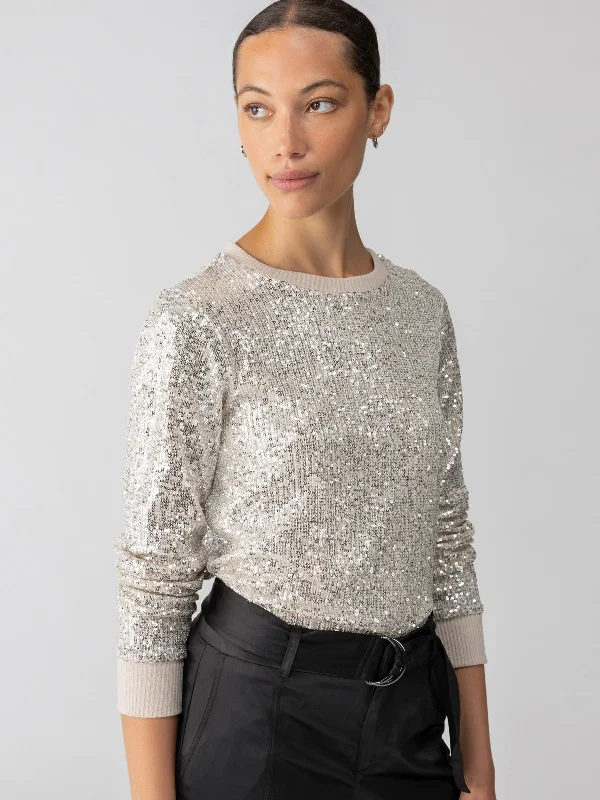 women's tops with sleeveless designsSparkle Together Top Champagne