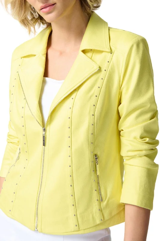 women's coats for smart casual looksFOILED SUEDE JACKET - 242908JR