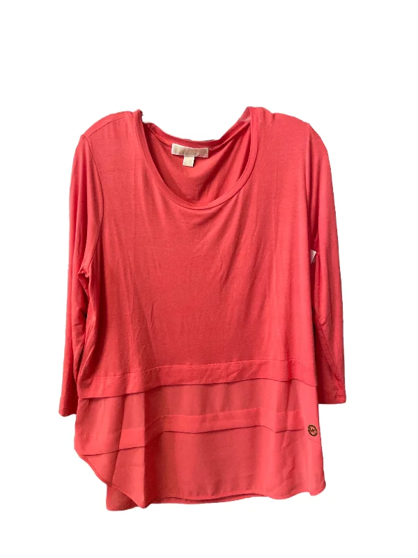 women's tops for those who want to create outfits that are both trendy and timelessTop Long Sleeve Designer By Michael By Michael Kors In Pink, Size: L