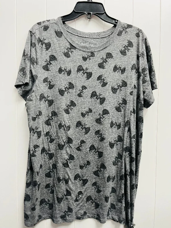 women's tops with sleeveless designsTop Short Sleeve By love sick In Black & Grey, Size: 2x