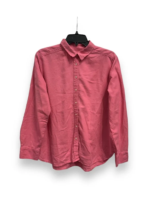 women's tops with unique designsTop Long Sleeve By Loft In Pink, Size: L