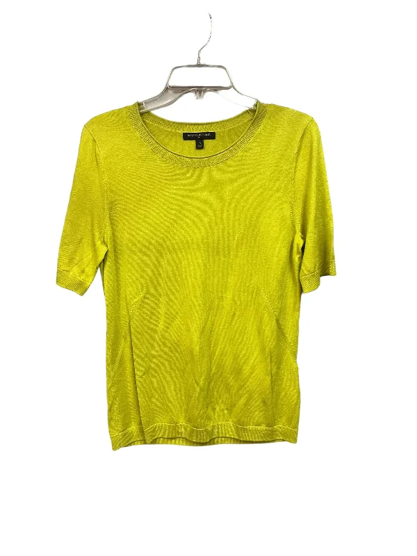 women's tops with sequin embellishmentsTop Short Sleeve By Banana Republic In Chartreuse, Size: M