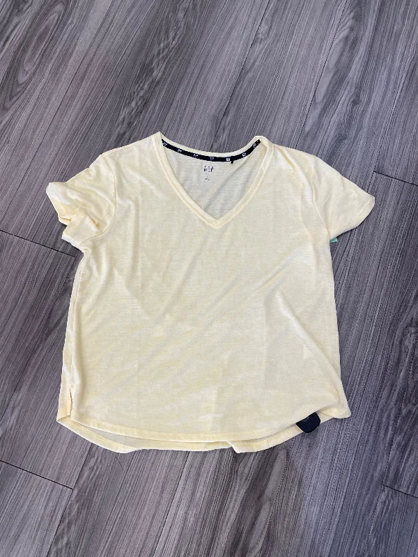 women's tops for those who want to add a touch of sophistication to their casual attireTop Short Sleeve By Gap In Yellow, Size: L