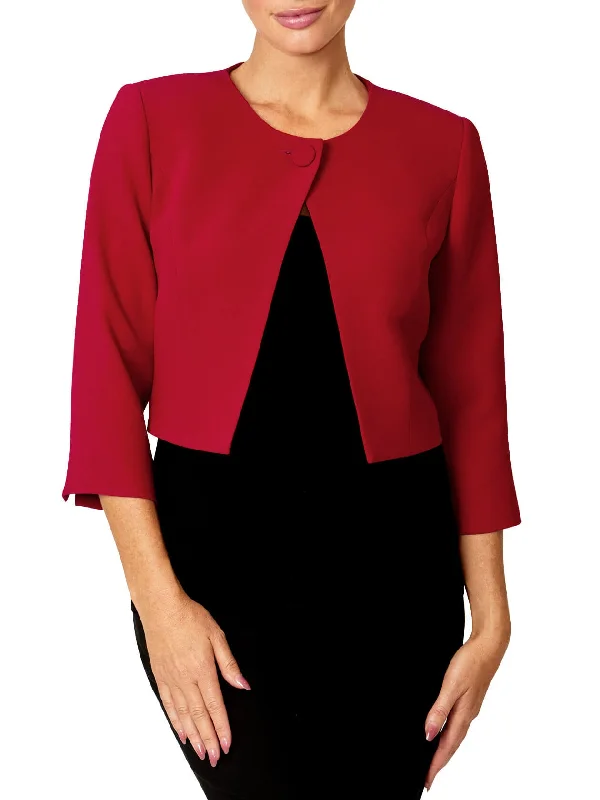 women's coats for black-tie affairsJackie Red Cropped Jacket