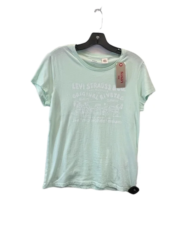 women's tops for those who love bold and vibrant colorsTop Short Sleeve Basic By Levis In Green, Size: M