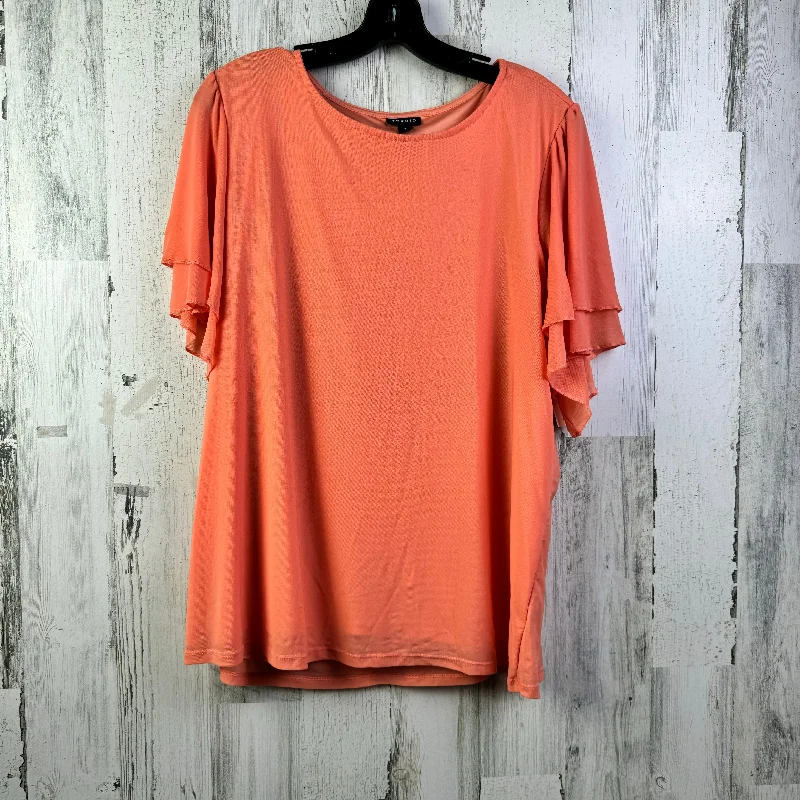 three-quarter sleeve women's topsTop Short Sleeve By Torrid In Orange, Size: L