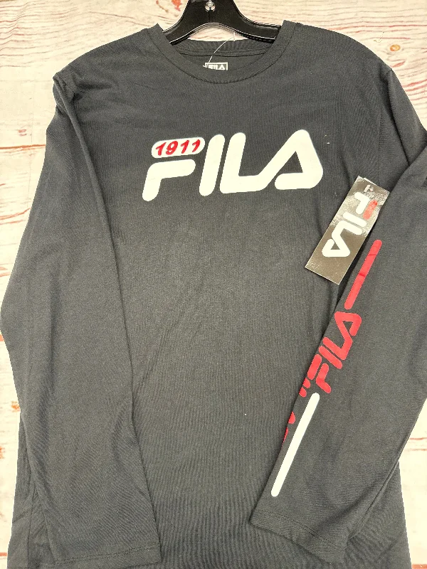 women's tops for date nightsTop Long Sleeve By Fila In Black, Size: Xl