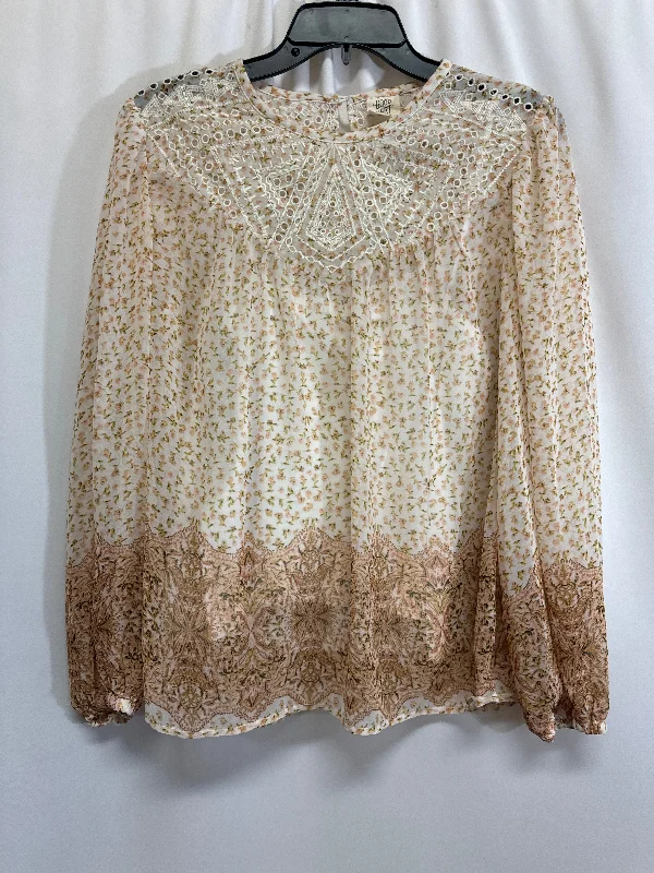 women's tops for those who want to stay cool and chic during warmer weatherTop Long Sleeve By Matilda Jane In Beige, Size: M