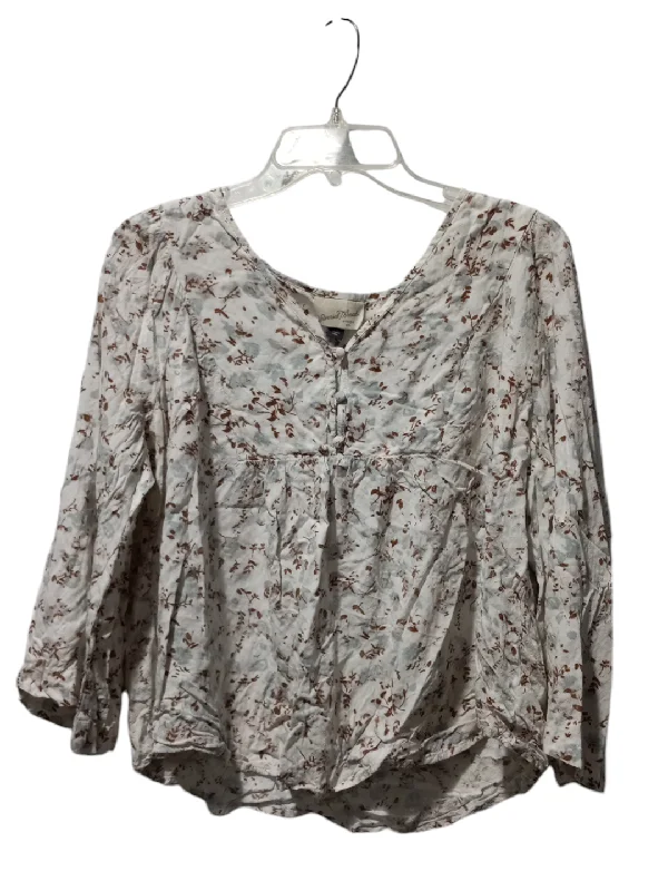 women's tops for glamorous eveningsTop Long Sleeve By Universal Thread In Floral Print, Size: L