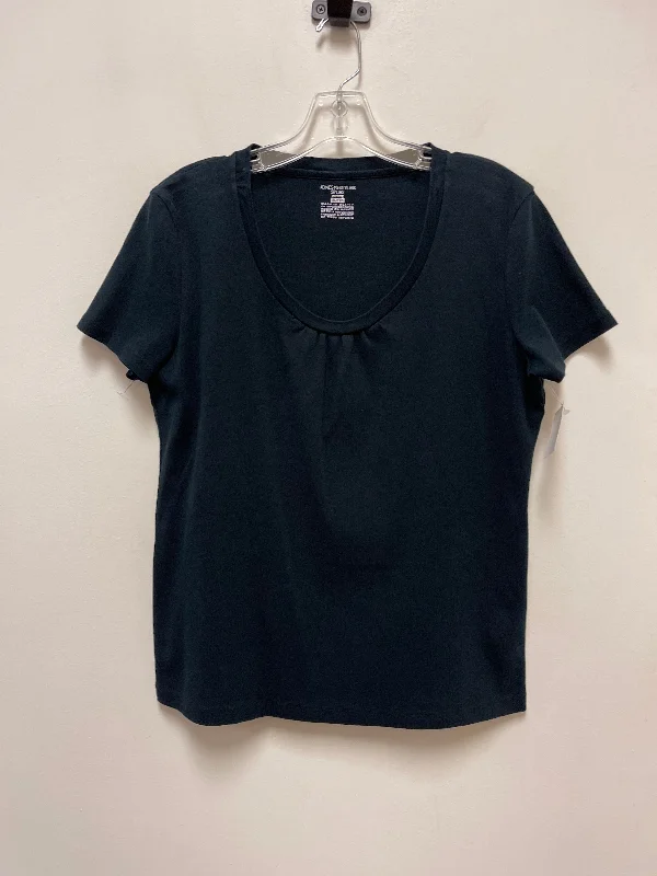 cozy women's tops for fall and winterTop Short Sleeve Basic By Jones New York In Black, Size: Xl