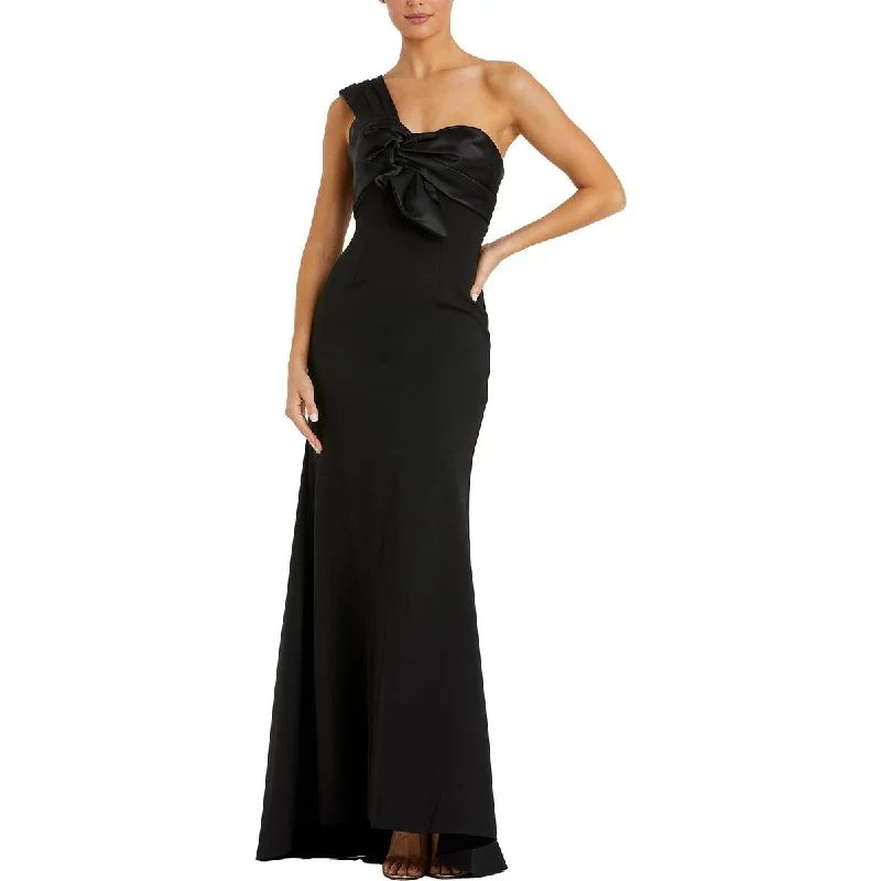 Zip-Up DressMac Duggal Womens Pleated One Shoulder Evening Dress