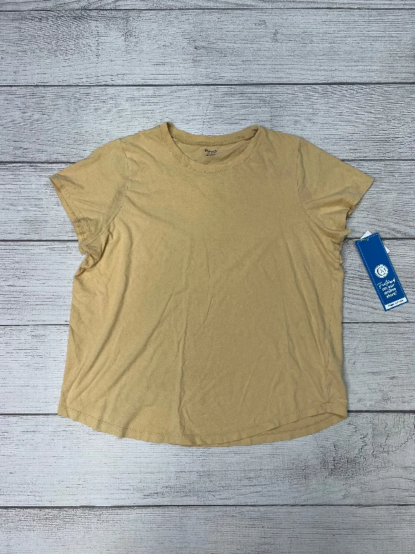 women's tops with built-in brasTop Short Sleeve By Madewell In Tan, Size: Xl