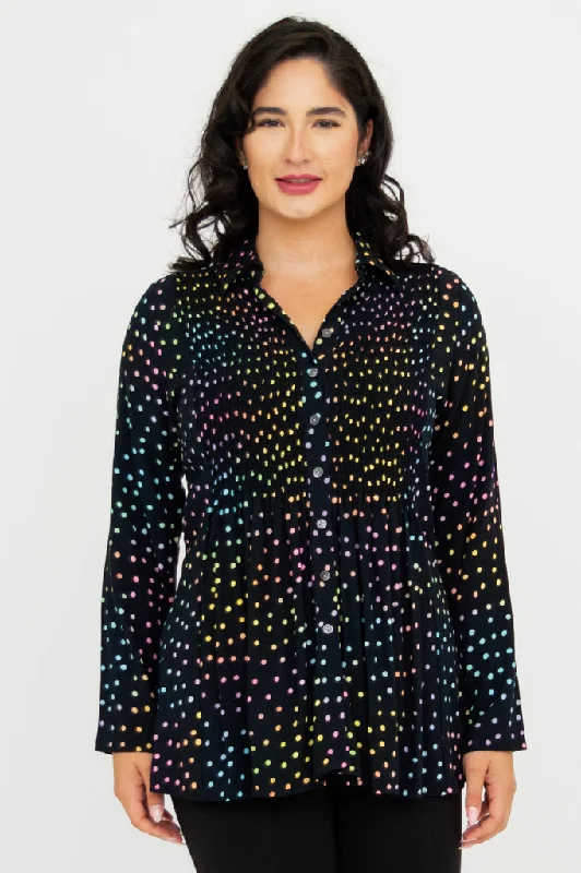 luxury women's topsCindy L/S Blouse, Rainbow